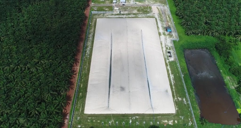 covered lagoon at sinarmas for biogas 